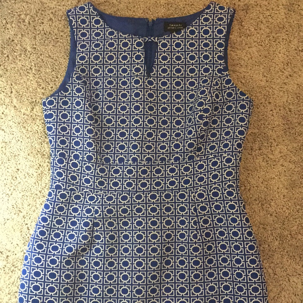 Blue and White Tahari Dress